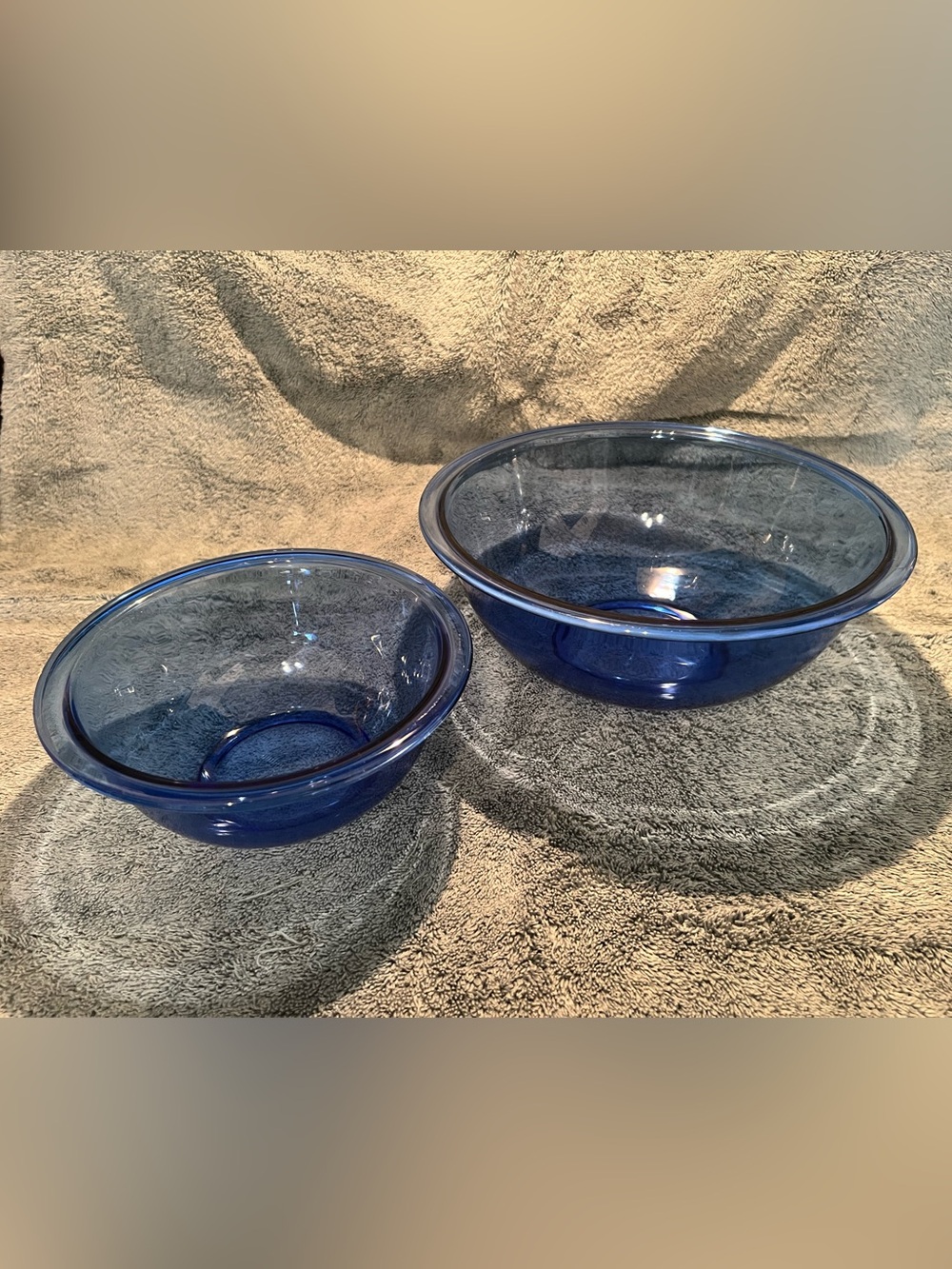 Pyrex cobalt blue mixing bowls